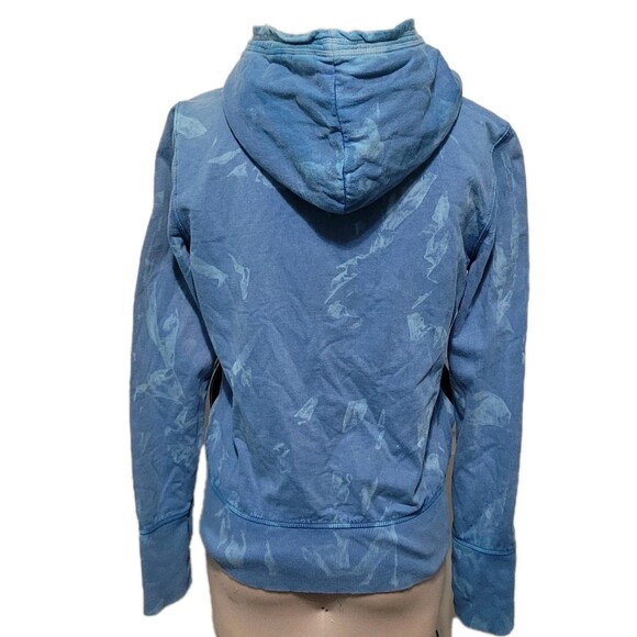 Free People Hoodie Women M Blue Tie Dye Embroidered Flying Birds Full Zip - Picture 4 of 16